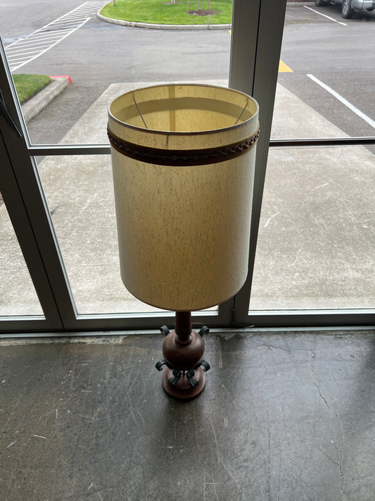 Brass Table Lamp with Pleated Shade