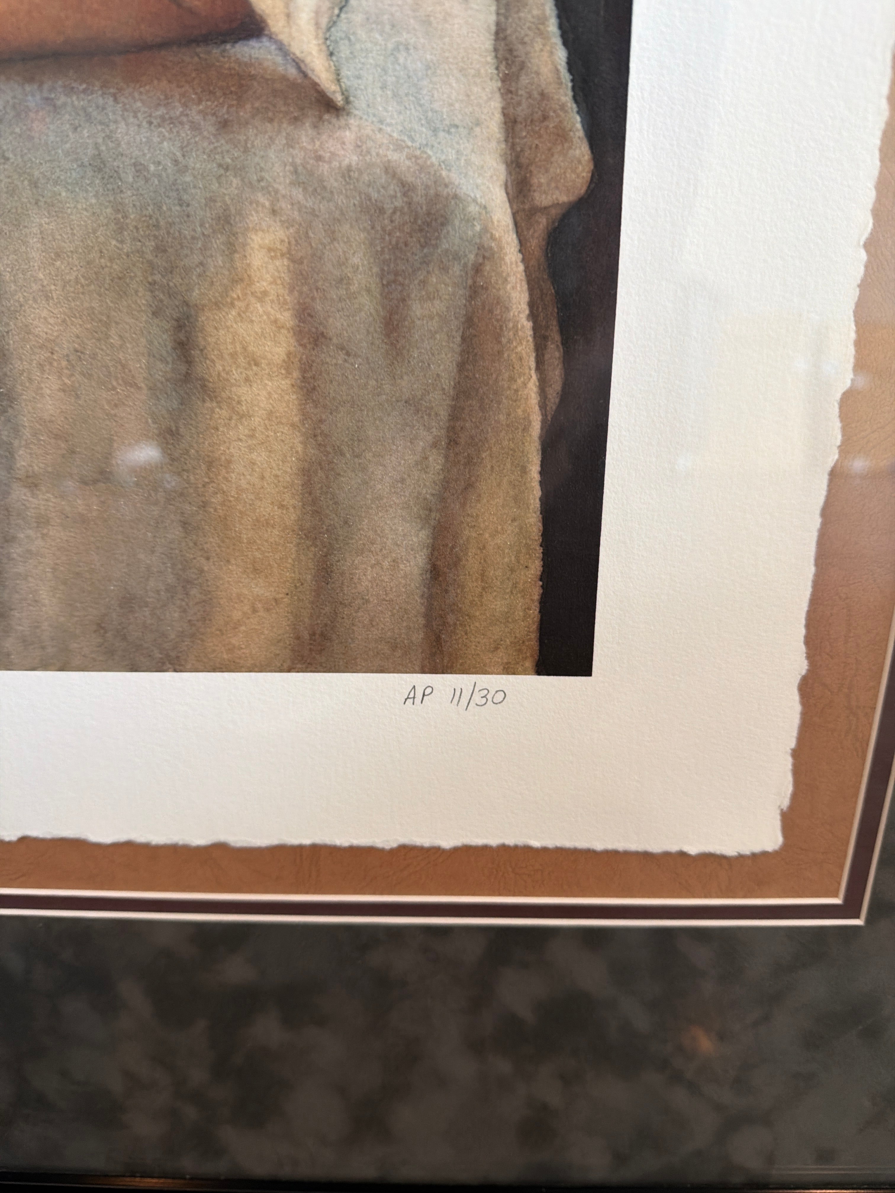 Steve Hanks Signed Framed Figurative Nude Artwork Print with Multi-Layered Matting AP 11/30
