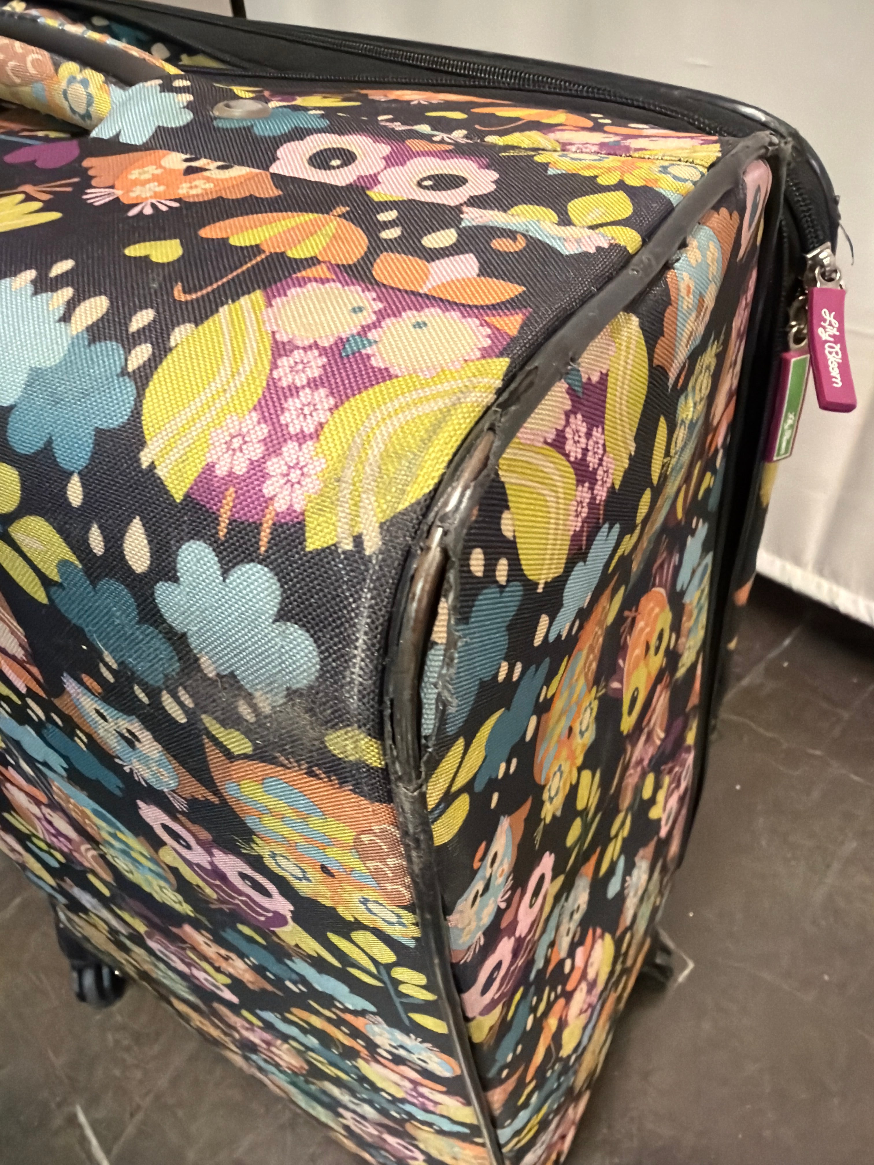 Lily Bloom Owl Pattern Suitcase with Wheels