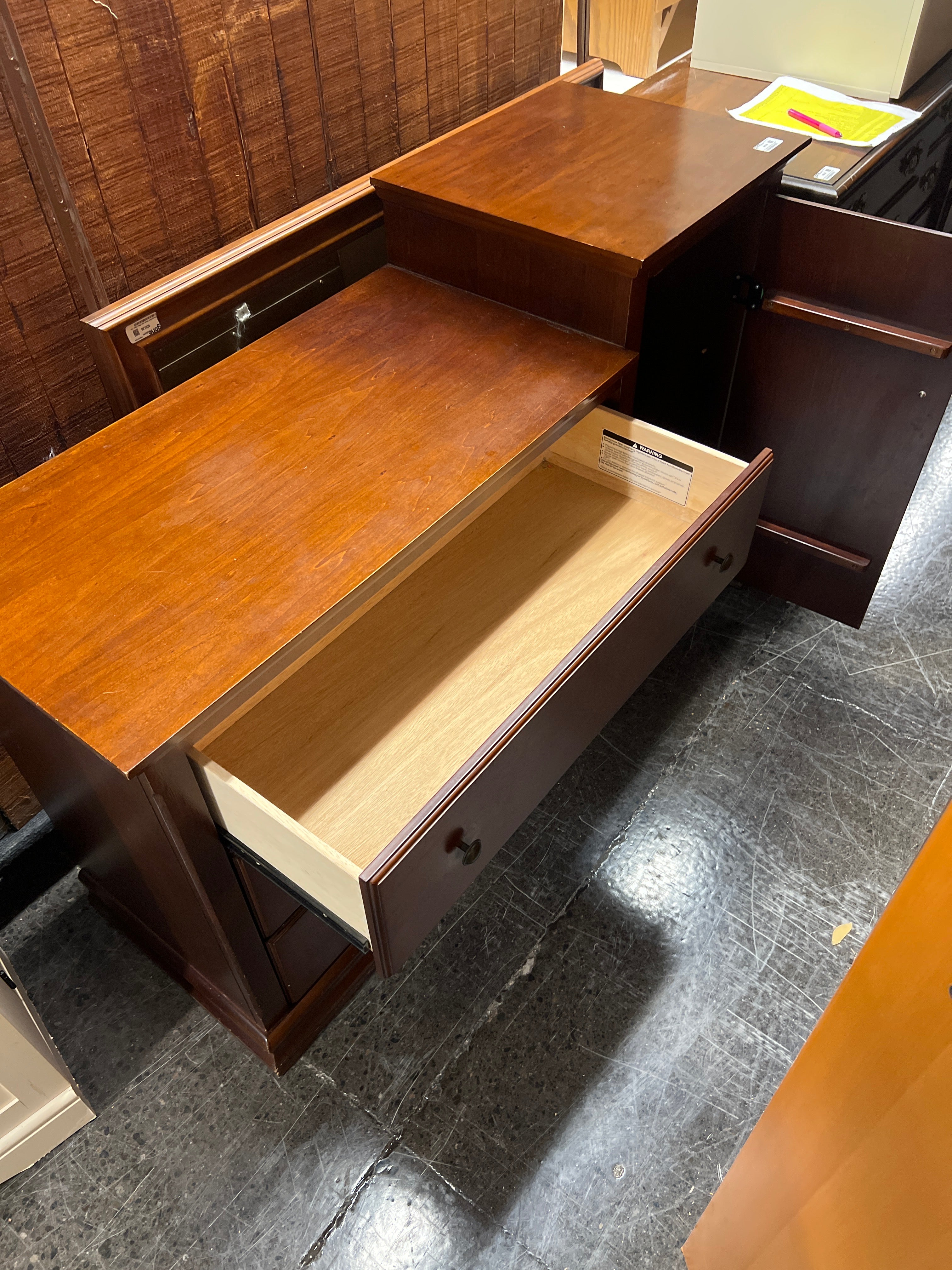 Rich Mahogany Wood Chest with Cabinet