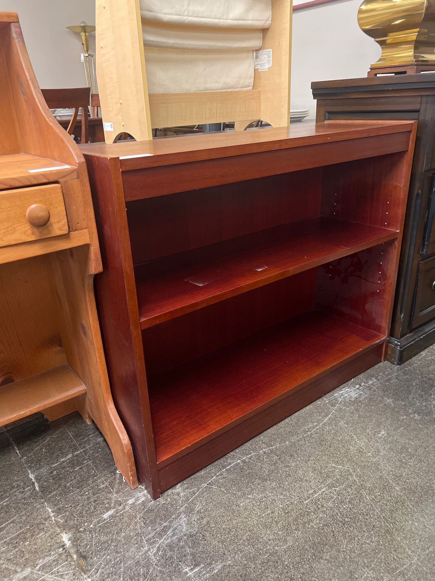 Three Shelf Bookshelf cherry brown