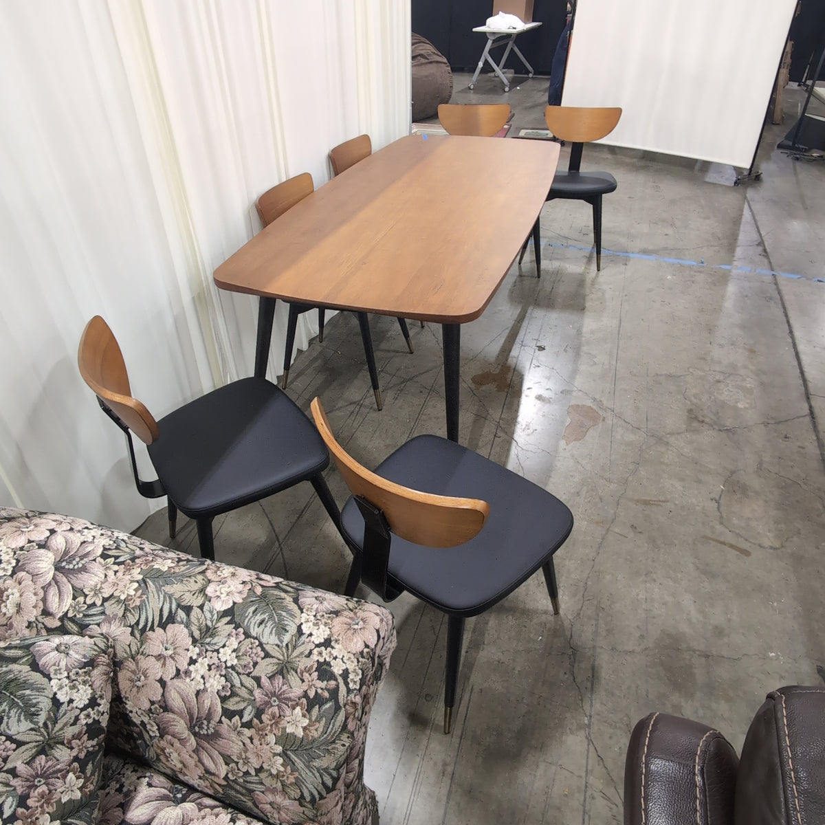 Warm Wood Rectangular Dining Table with Tapered Legs