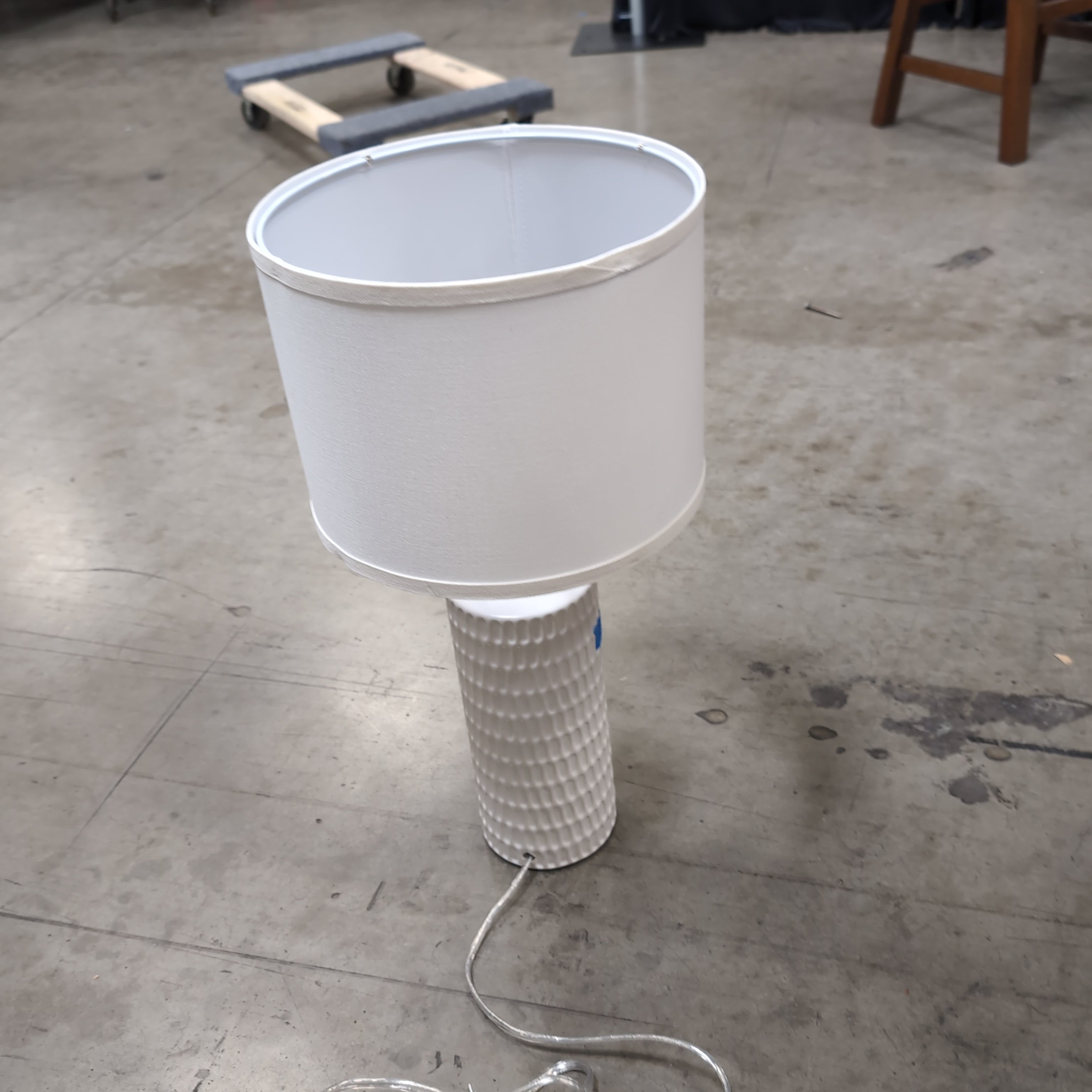 Textured Ceramic Table Lamp in White