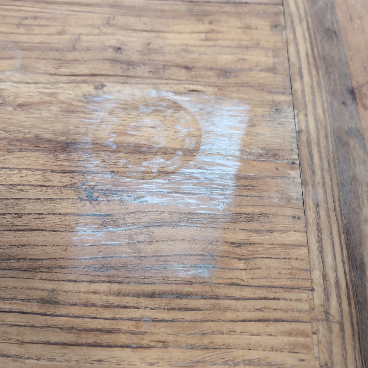 Wood Plank Top Dining Table with Trestle Base