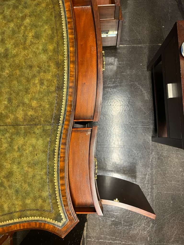 Maitland Smith Green Leather Top Executive Desk - Dual Sided in Great Condition