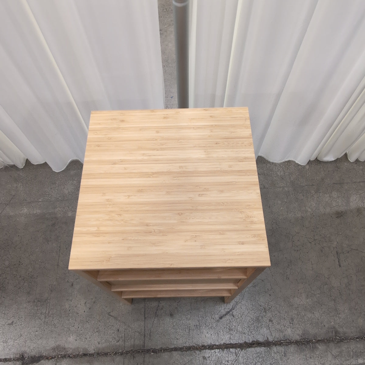 IKEA-Natural Bamboo Nightstand with One Drawer