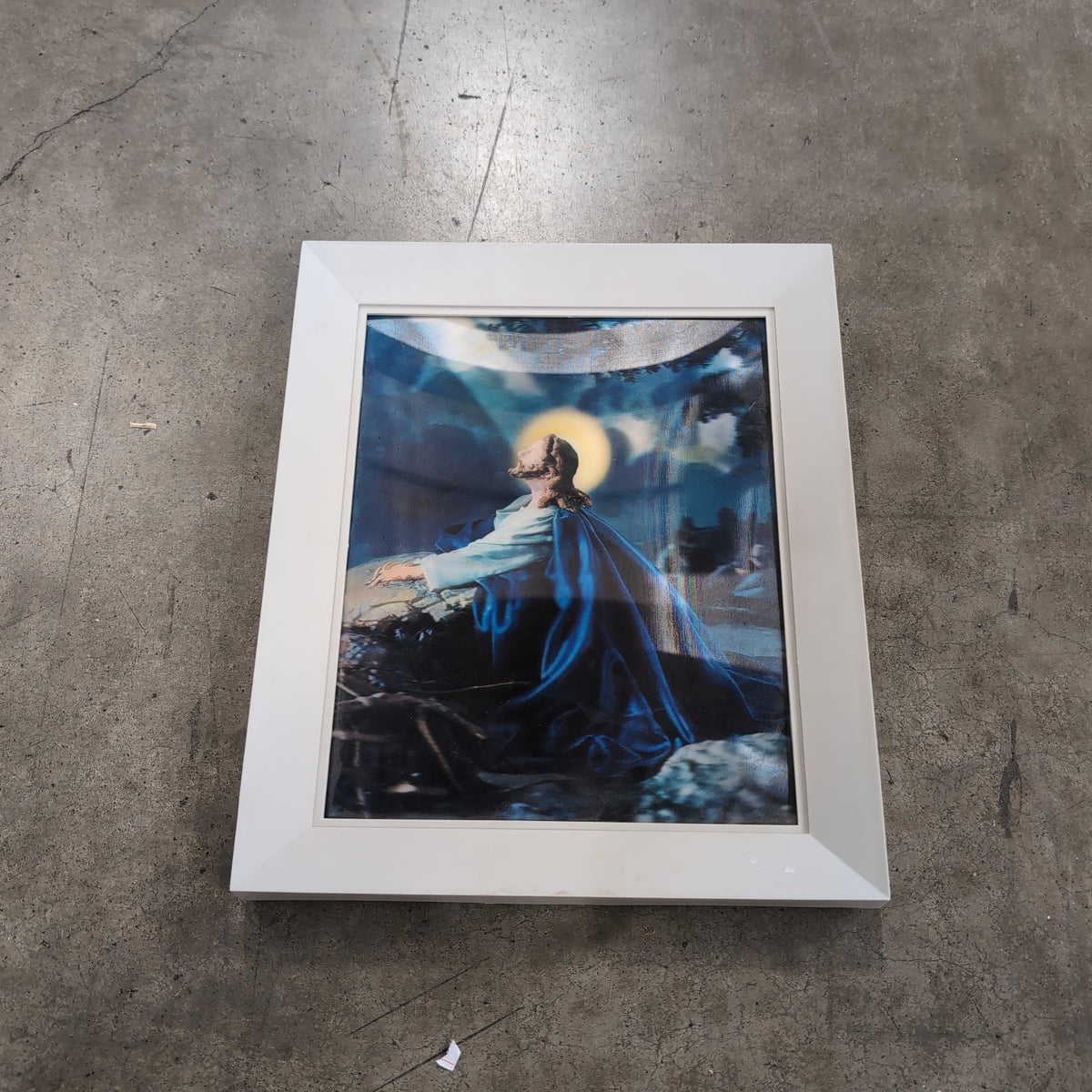 Religious Themed Framed Print in White Frame