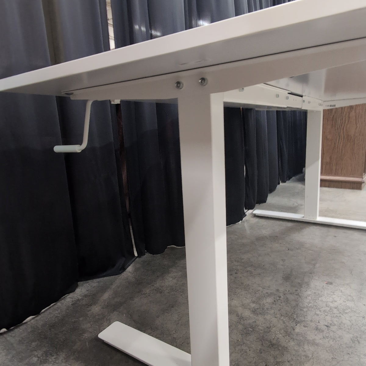White Laminate Top Office Desk with Metal Legs