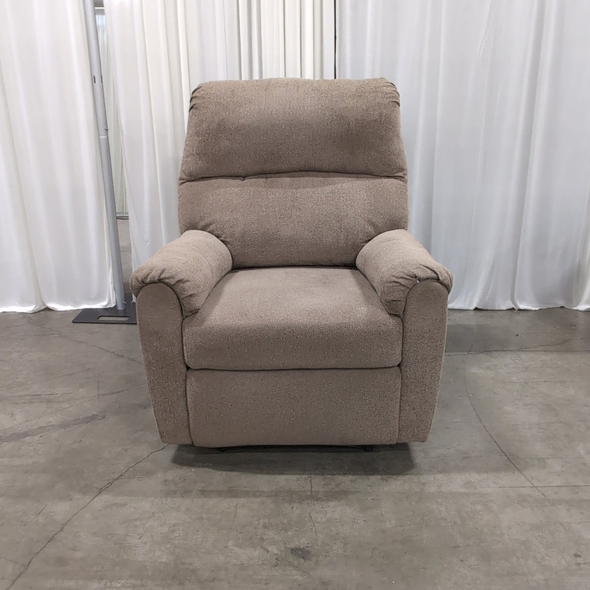 Plush Tan Fabric Recliner
