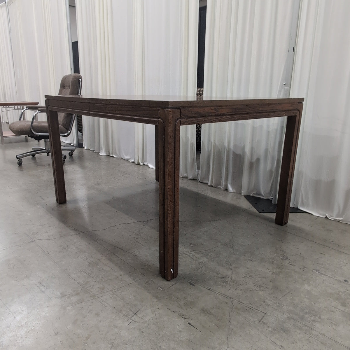 Rectangular Dark Wood Grain Dining Table