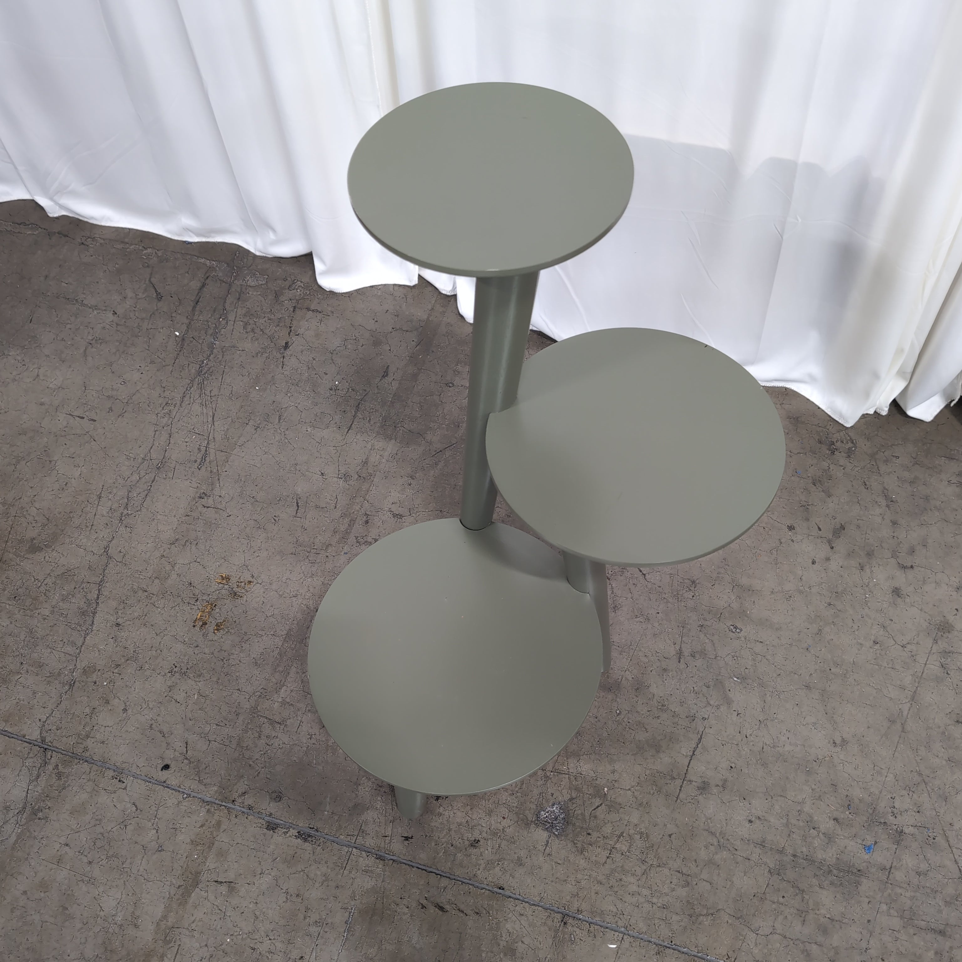 Modern Sage Green Plant Stand with Three Tiers