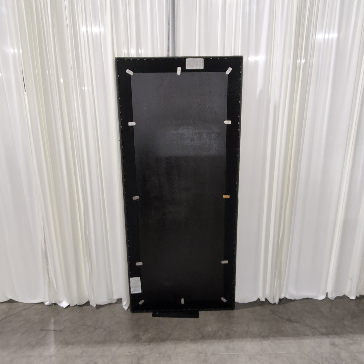 Dark Brown Upholstered Rectangular Wall Mirror