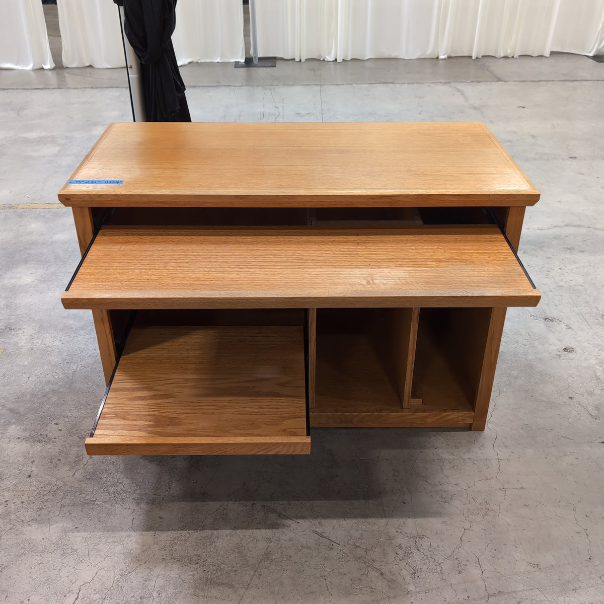 Light Oak Finish TV Stand with Shelving