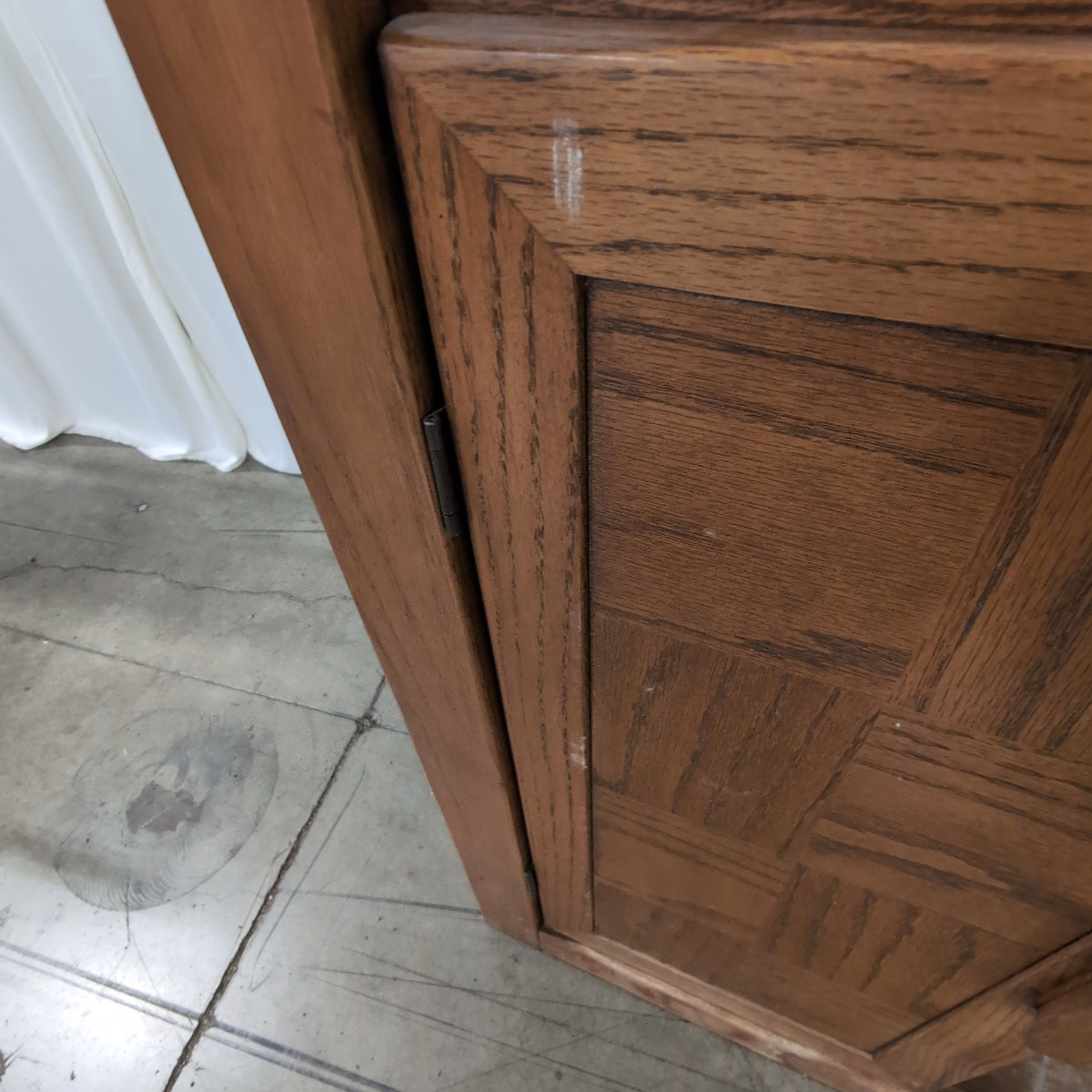 Rounded Top Wood Bookcase with Cabinet Storage