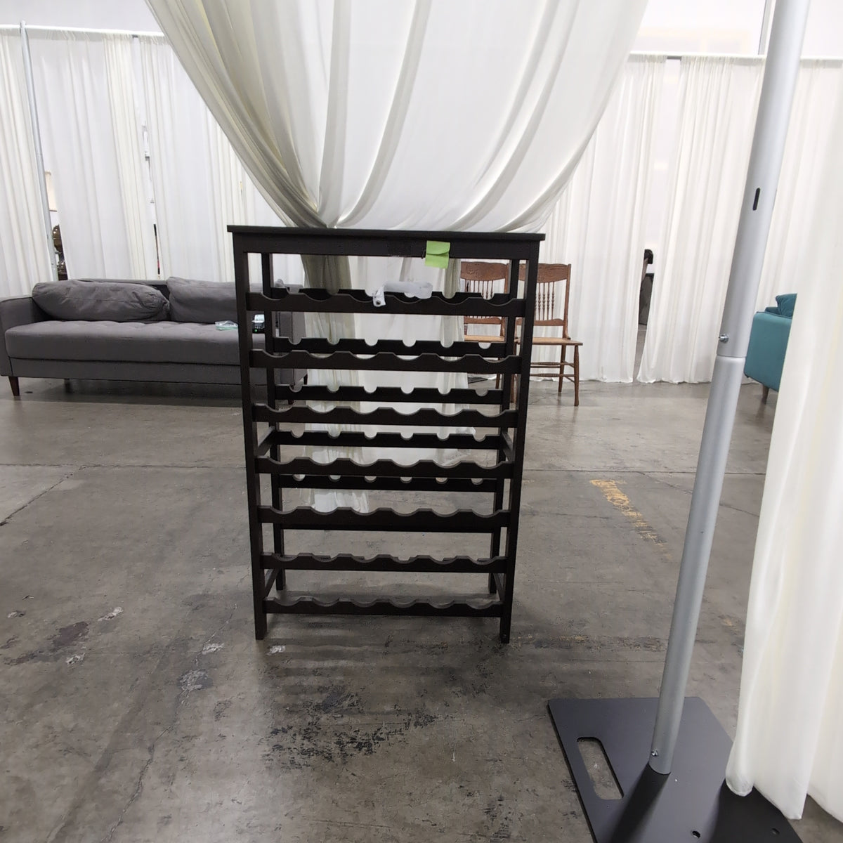 Dark Brown Wood Multi-Tier Wine Rack