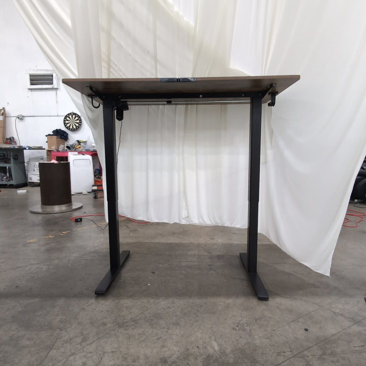Rustic Brown Laminate Adjustable Height Desk