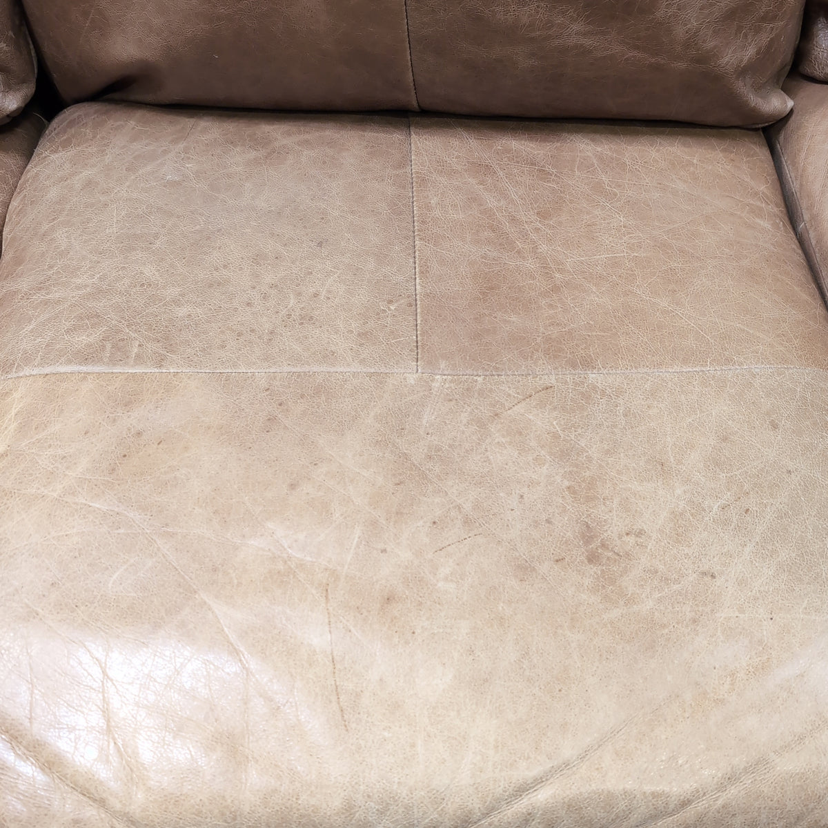 Brown Wood Frame Patterned Fabric Couch