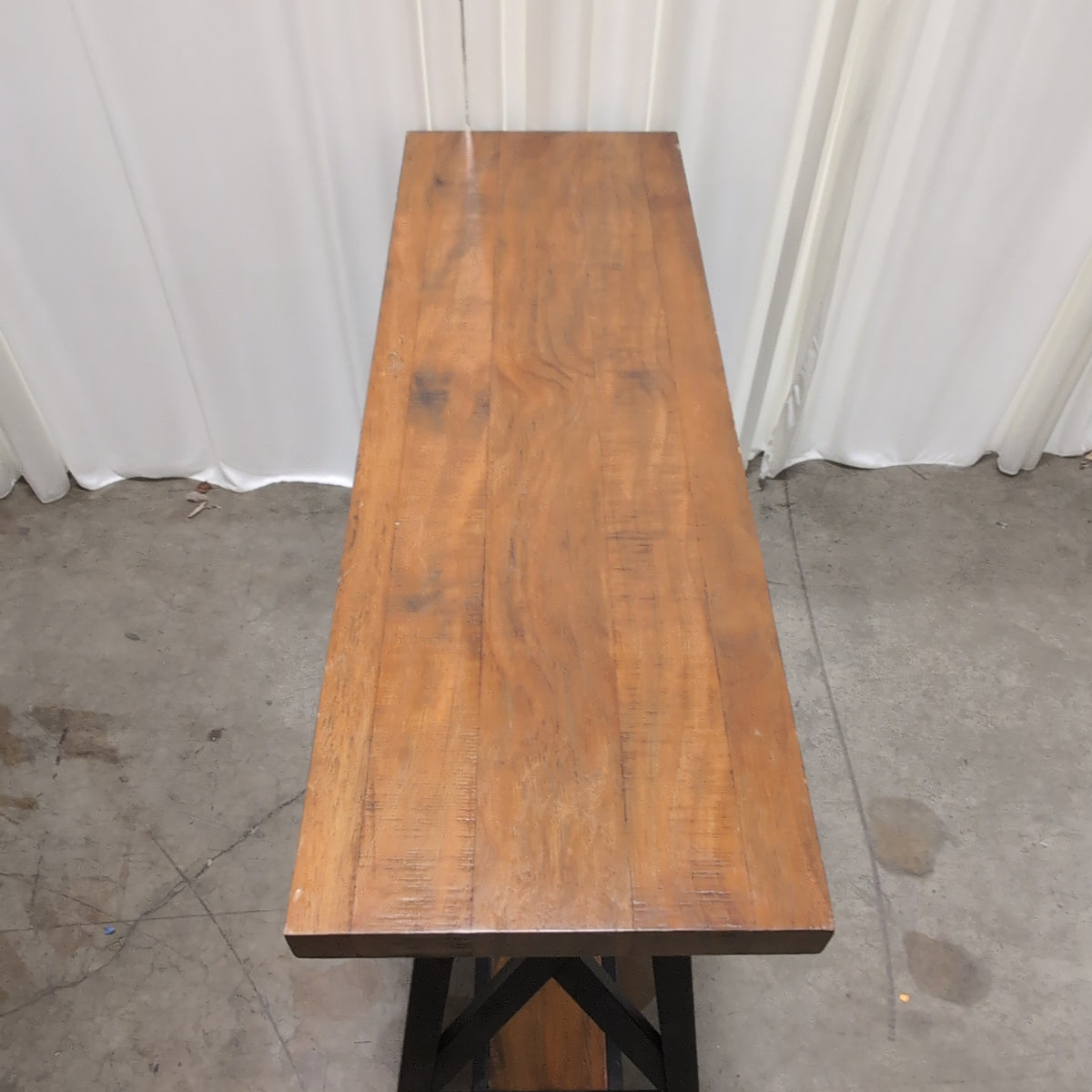 Industrial Style Wood and Metal Bench
