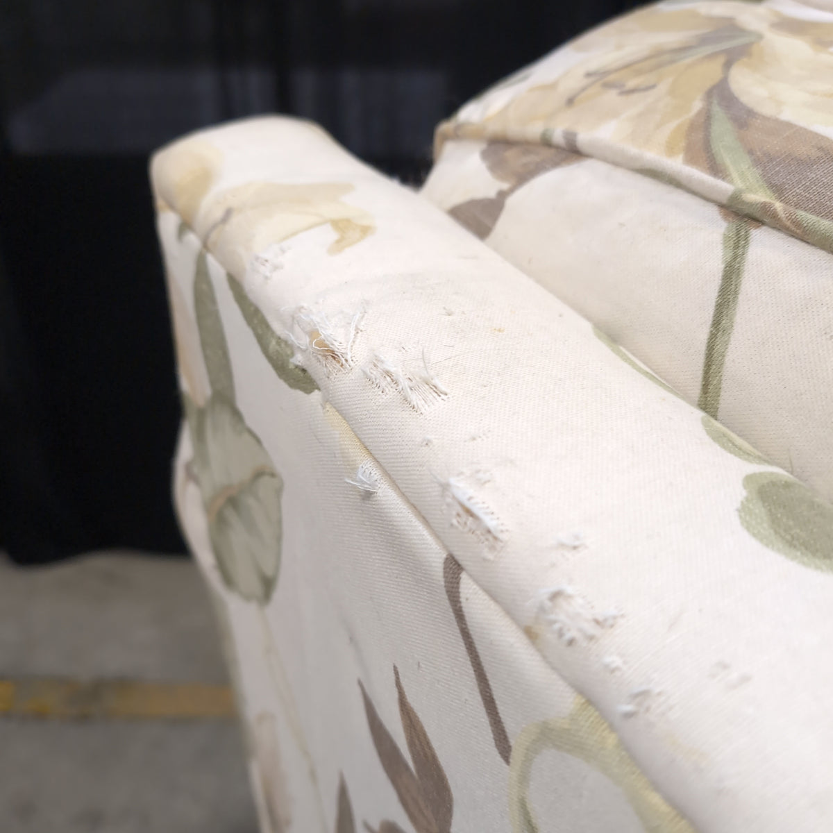 Traditional Floral Upholstered Accent Chair with matching Ottoman