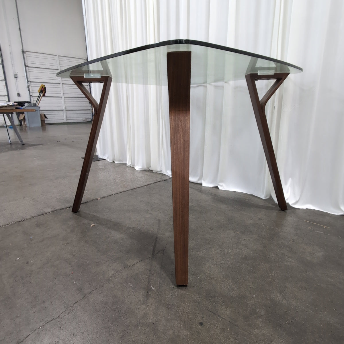 Lumisource Mid-Century Style Glass Top Coffee Table with Tapered Legs