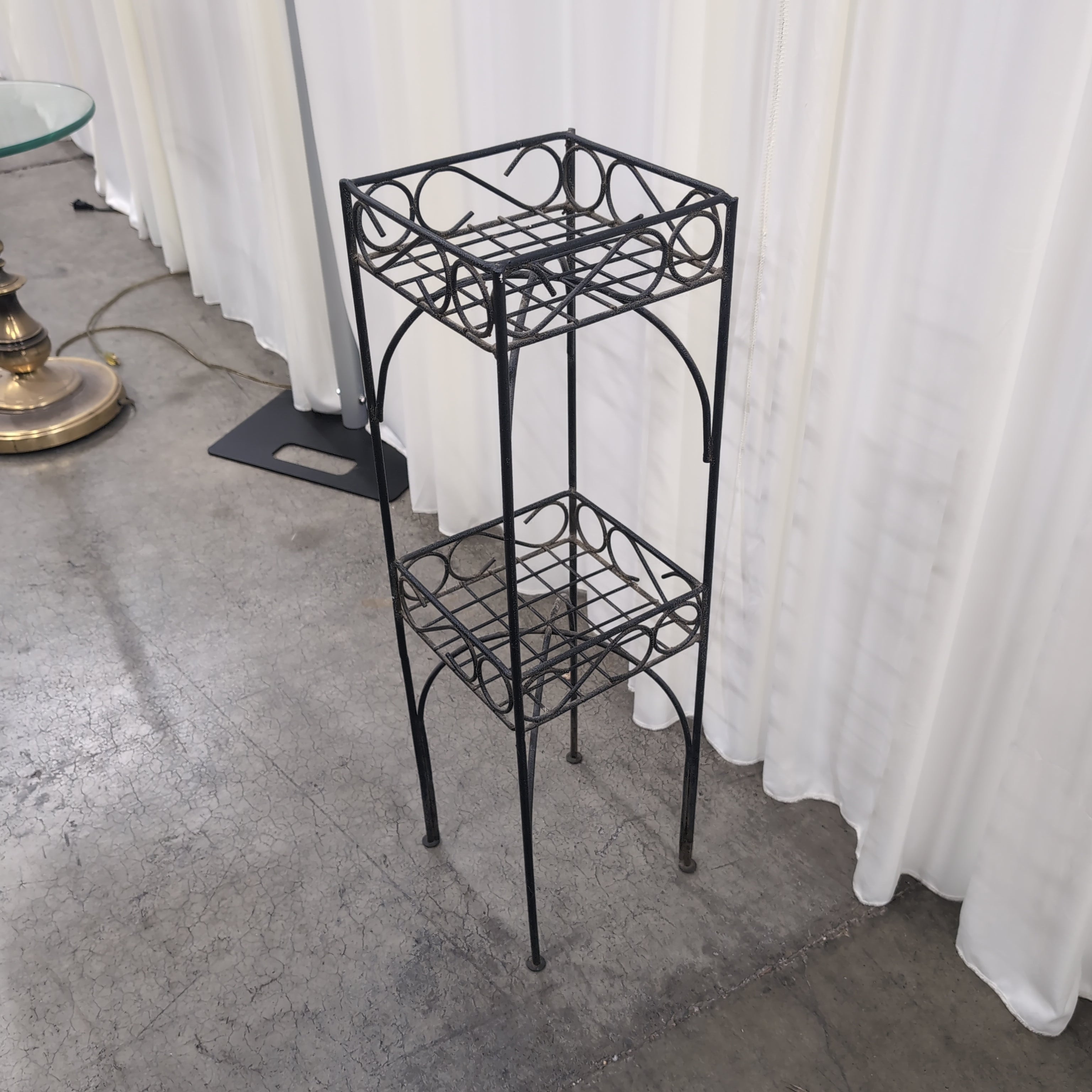 Black Metal Square Grid Storage Basket