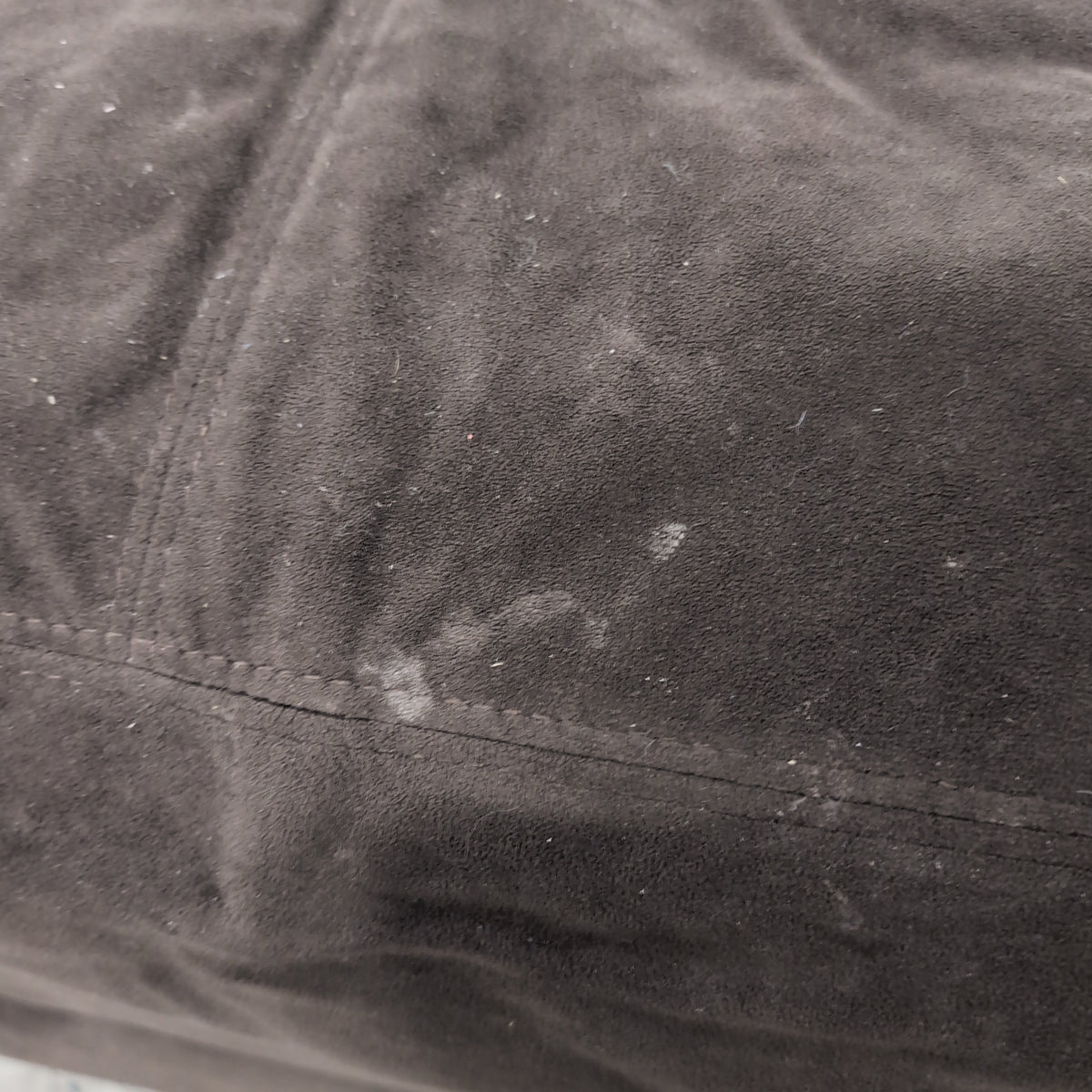Brown Microsuede Square Ottoman