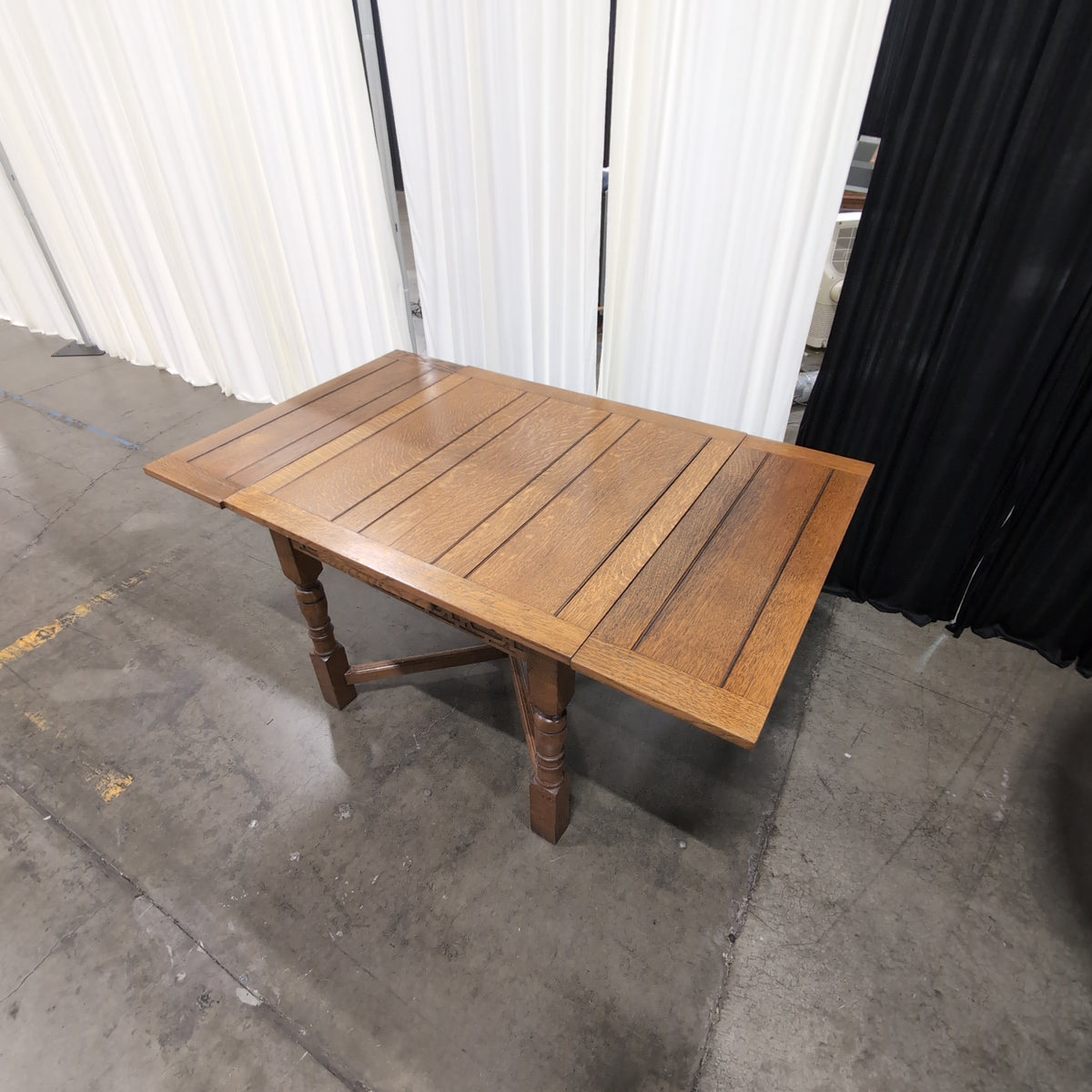 Golden Oak Square End Table with Turned Legs