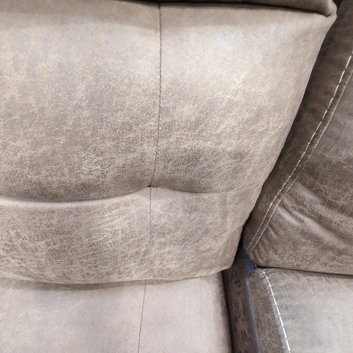 Timberland Co-Brown Distressed Leather Reclining Sectional Couch with Cup Holders