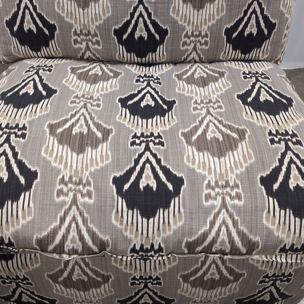 Patterned Multi-Tone Sectional Couch with Ikat Design