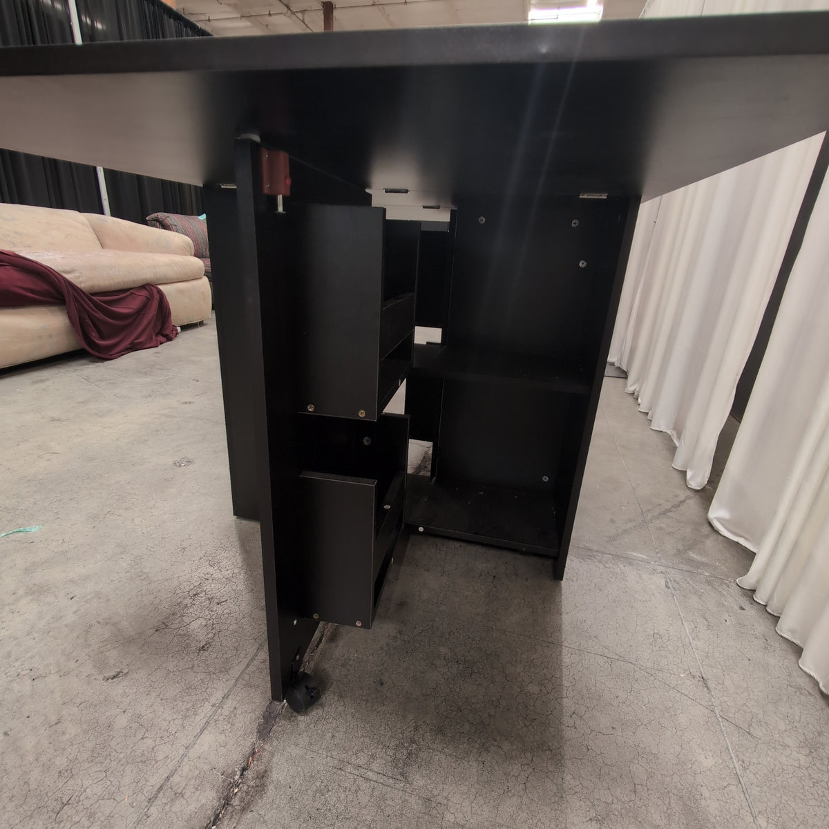Black Utility Cabinet with Foldable Top