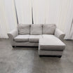 Light Grey Fabric Sectional Couch with Track Arms