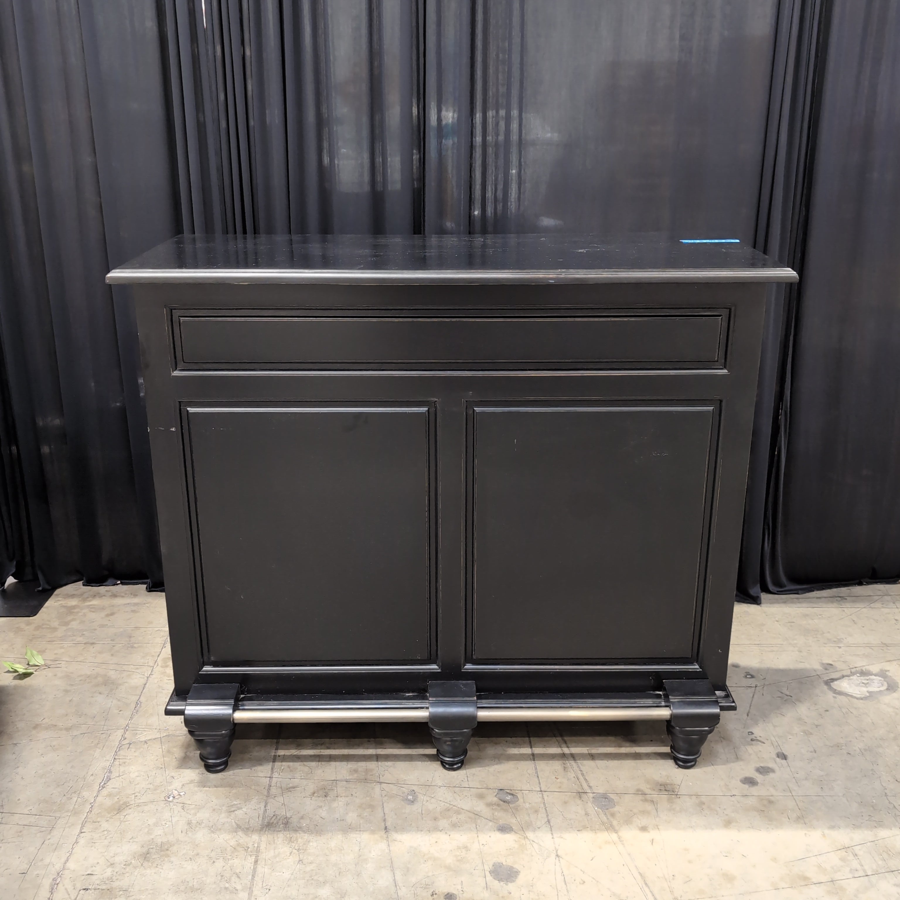 Black Wood Bar Cabinet with Wine Storage