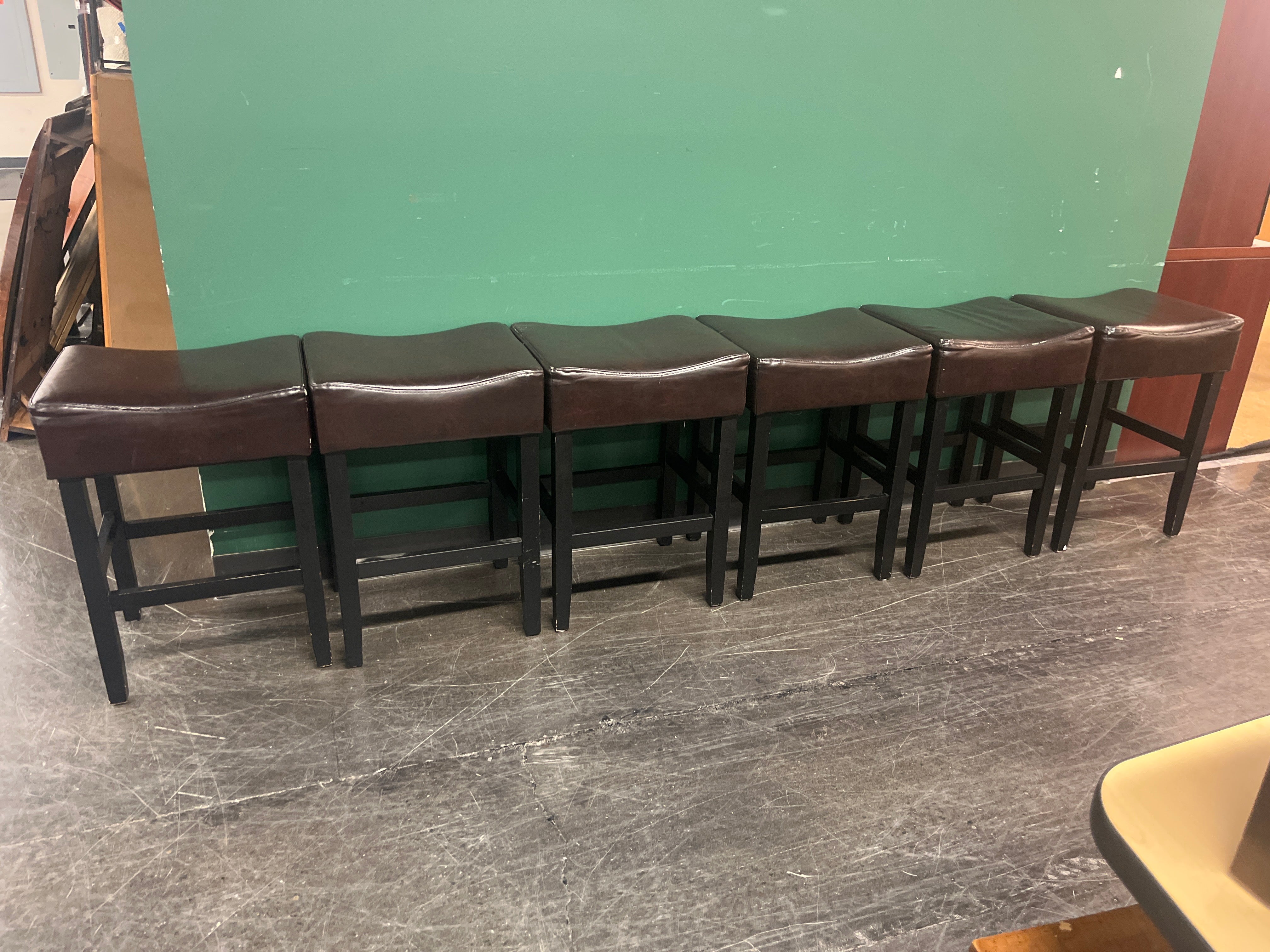 Dark Brown Leatherette Counter Height Bar Stool