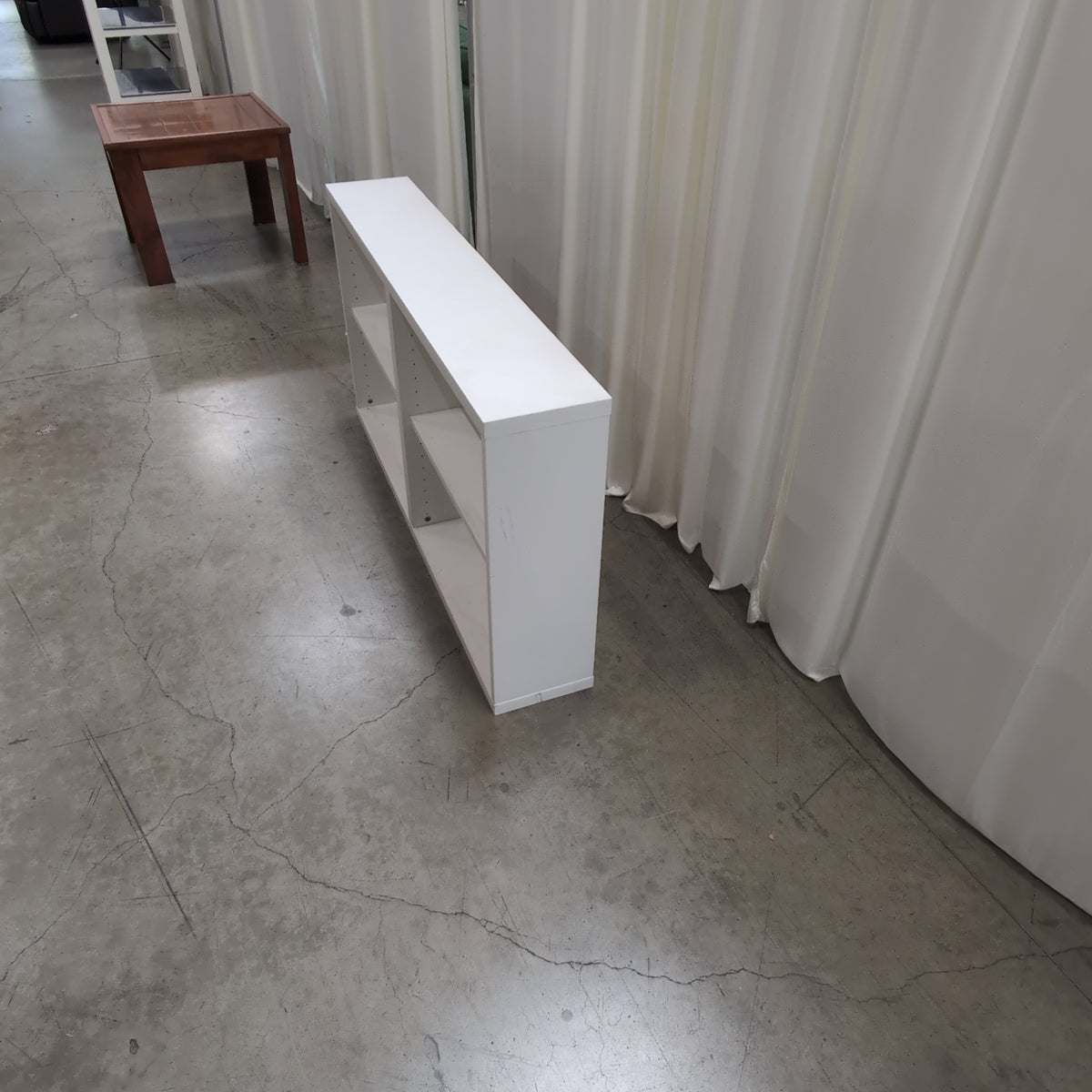 White Two-Section Adjustable Shelf Bookcase