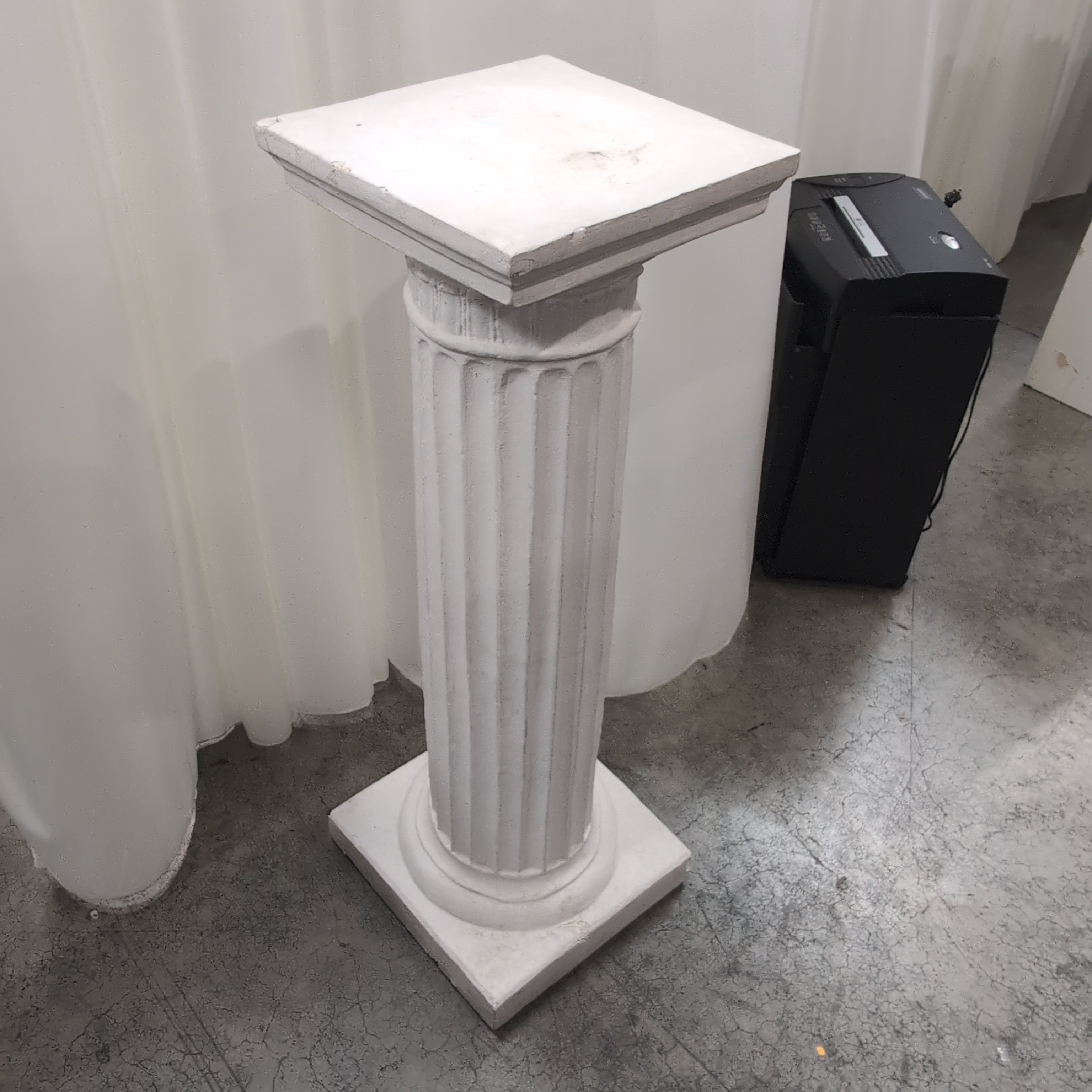 Classical Ionic White Plaster Pedestal