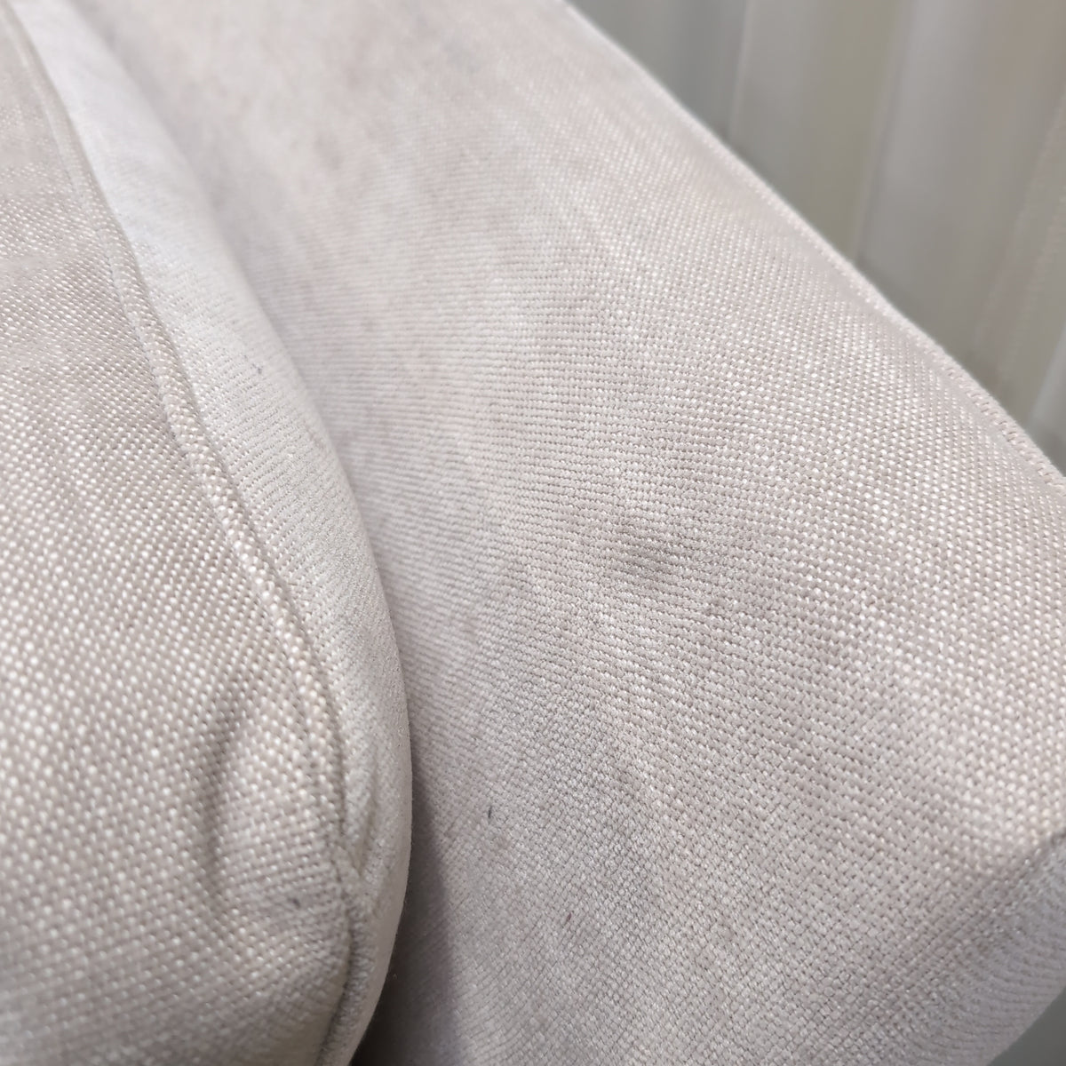 Neutral Fabric Track Armchair with Curved Base