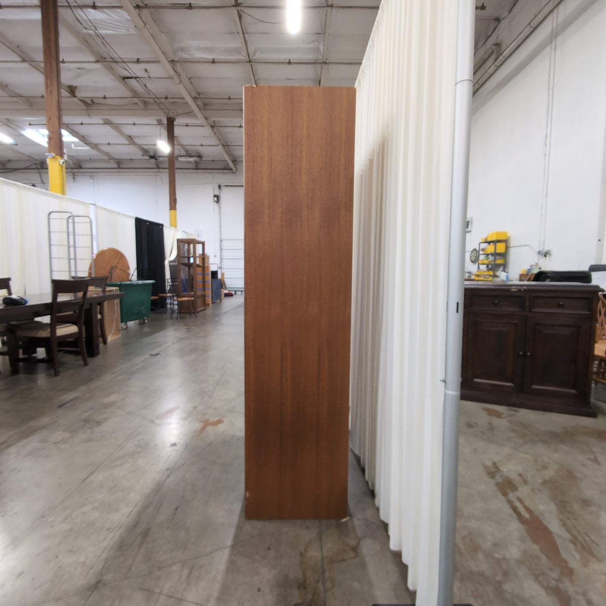 Warm Toned Wood Five-Shelf Bookcase