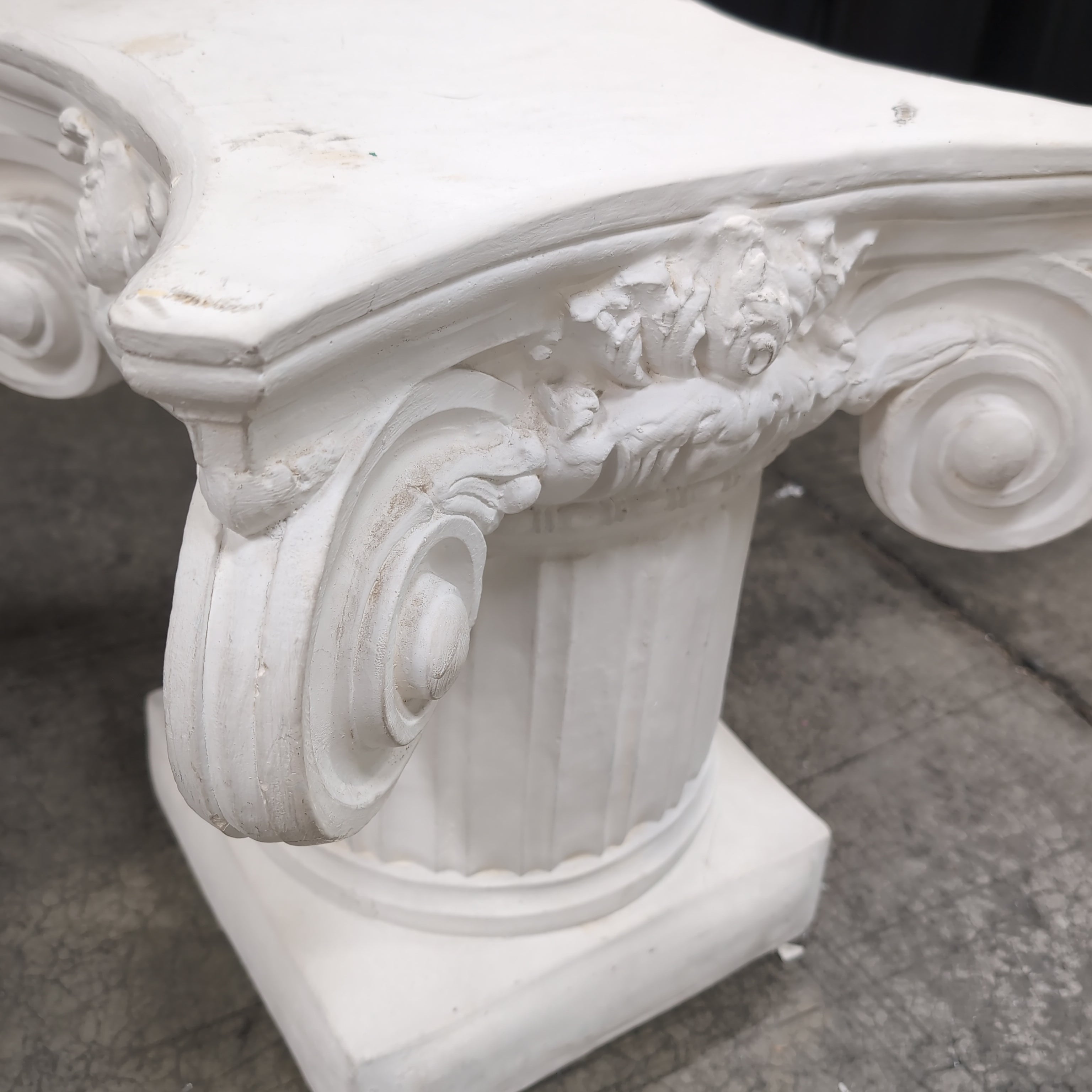 Classical White Decorative Column with Volutes