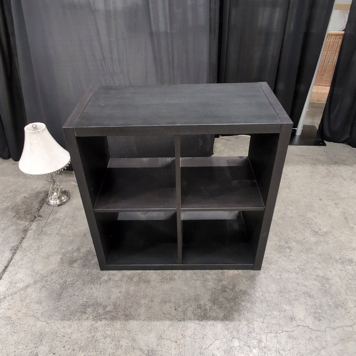 Dark Wood Four-Cube Storage Bookcase