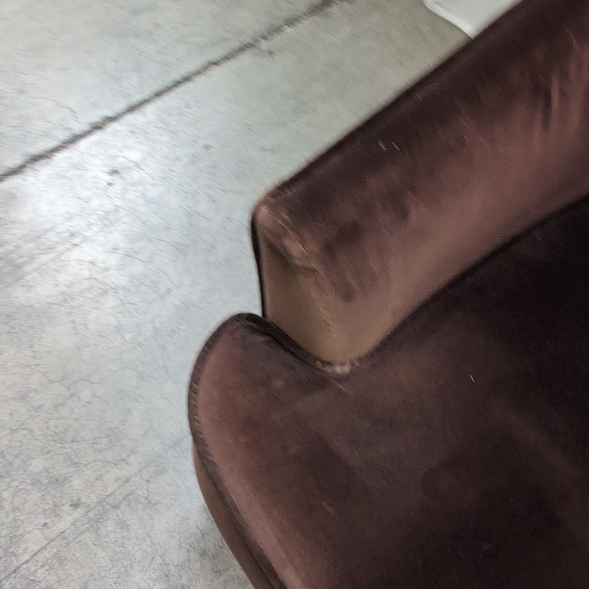 Deep Brown Velvet Upholstered Armchair