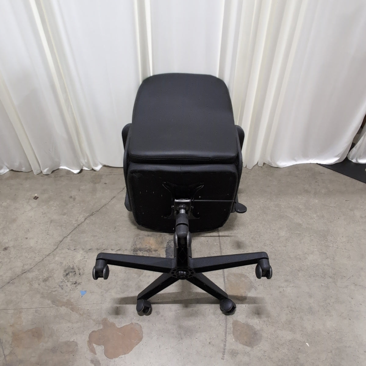 Black Tufted Executive Office Chair in Faux Leather