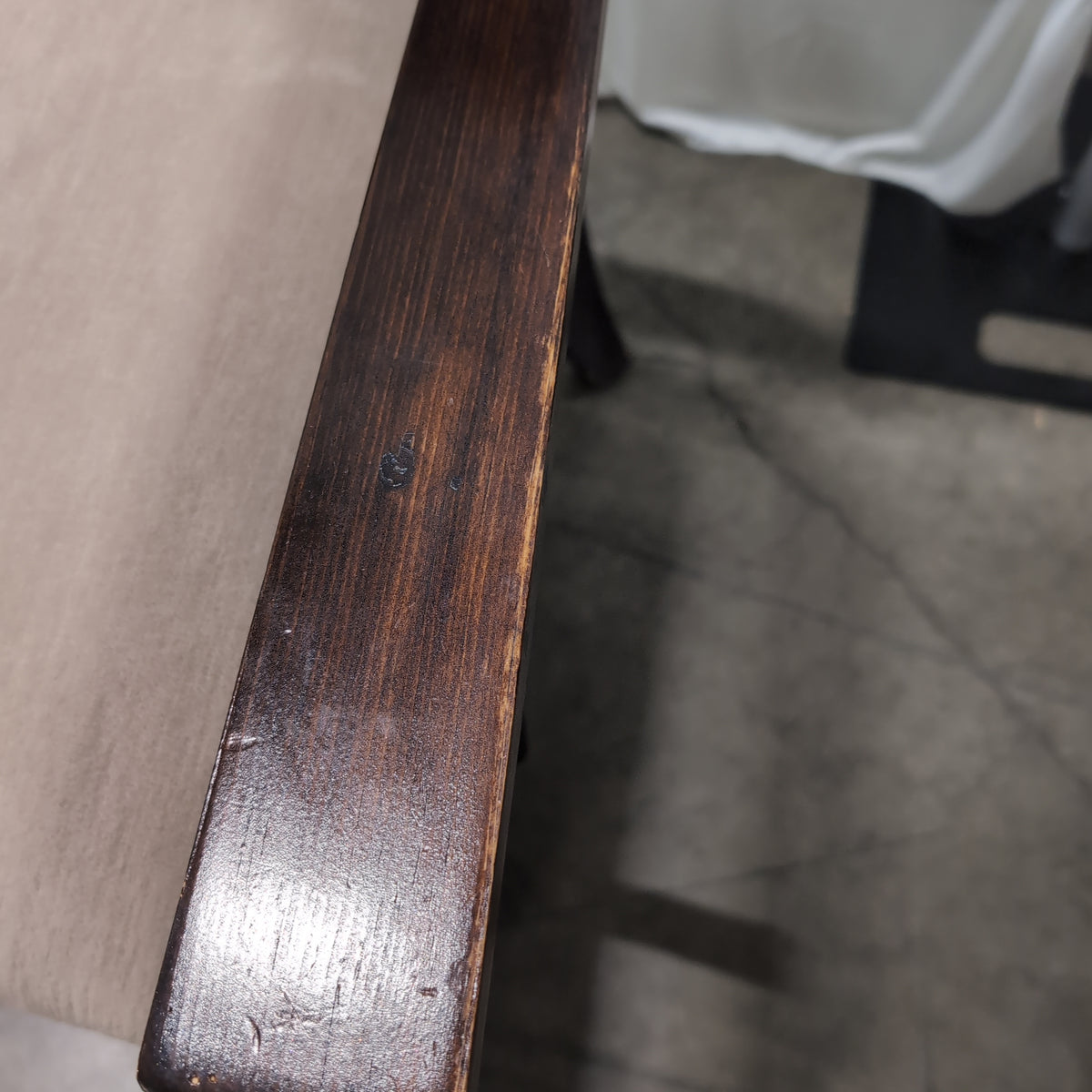 Dark Stained Wood Dining Table with Extension Mechanism