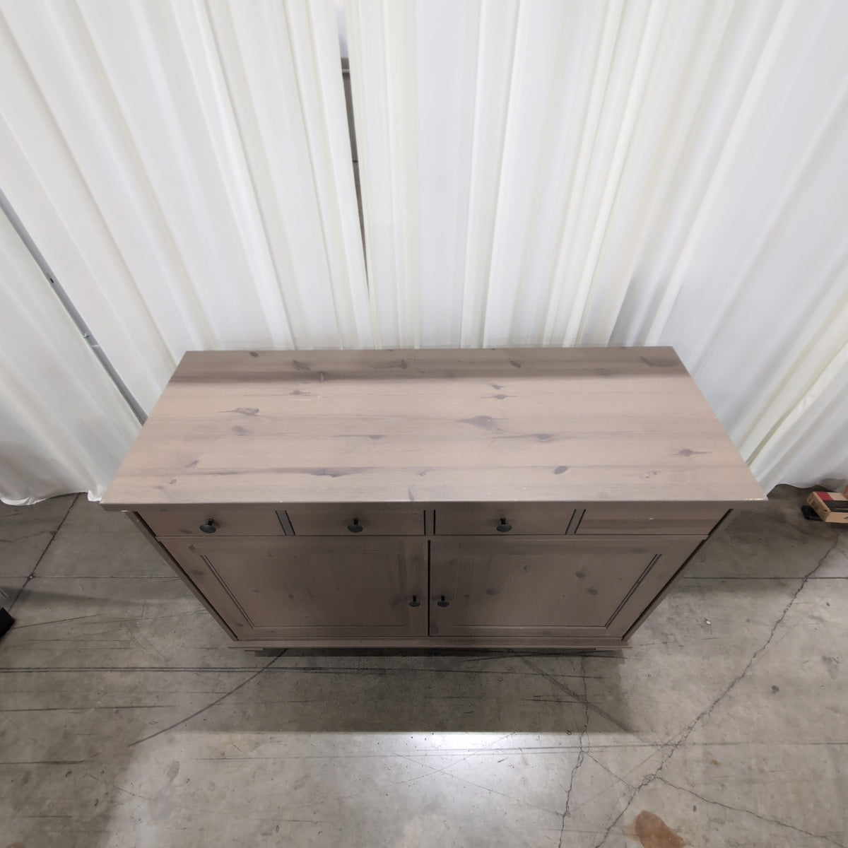 Brown Wood Three-Drawer Two-Door Buffet