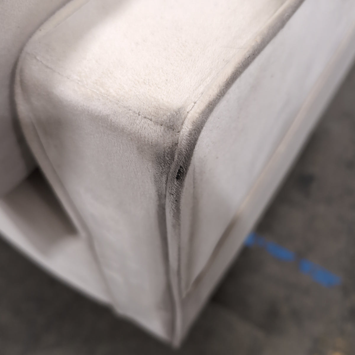 Light Beige Tufted Velvet Couch