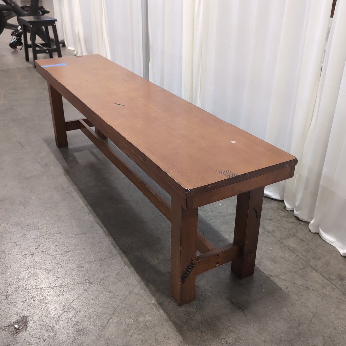 Rustic Brown Stained Wood Bench