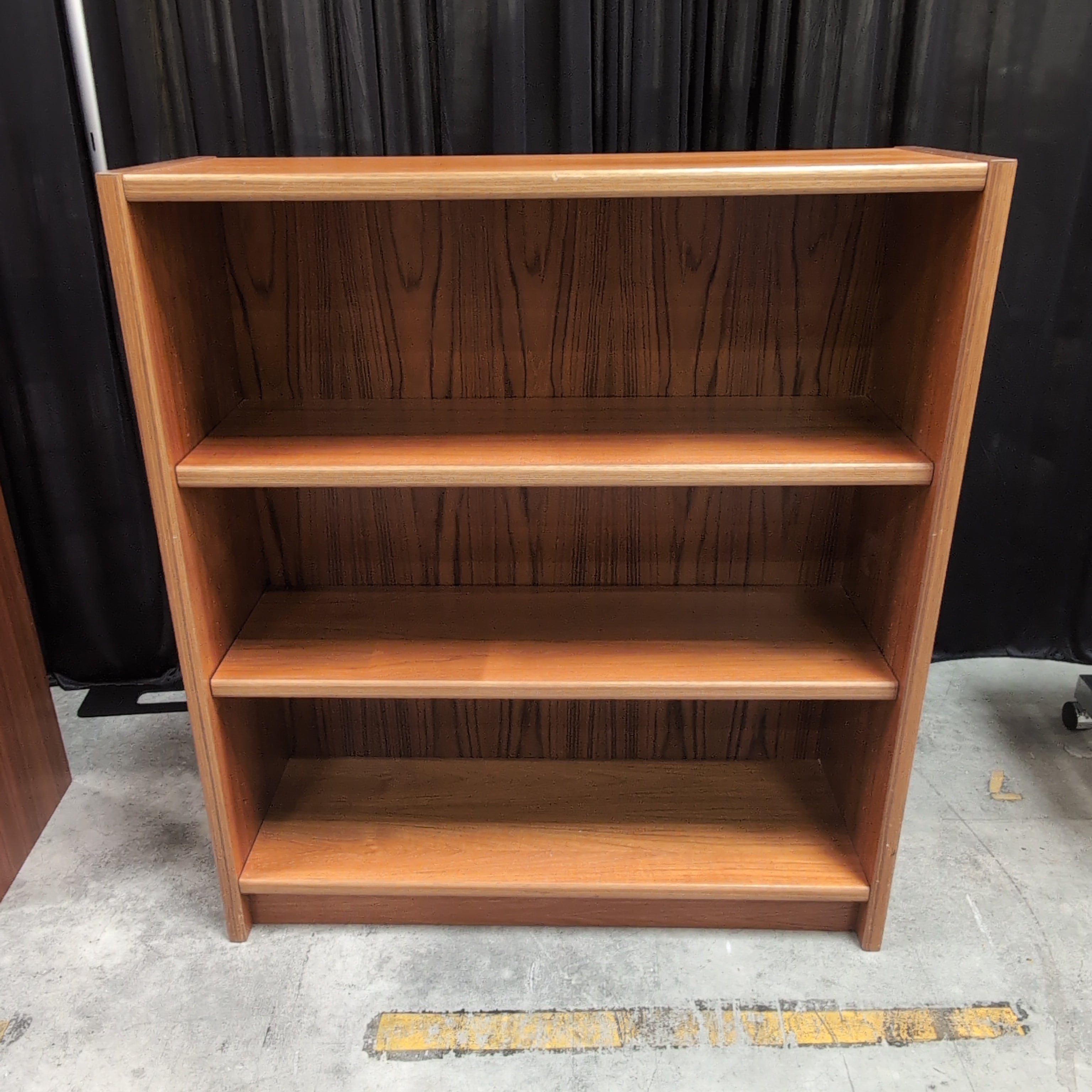 Warm Toned Mid-Century Modern Three-Shelf Bookcase