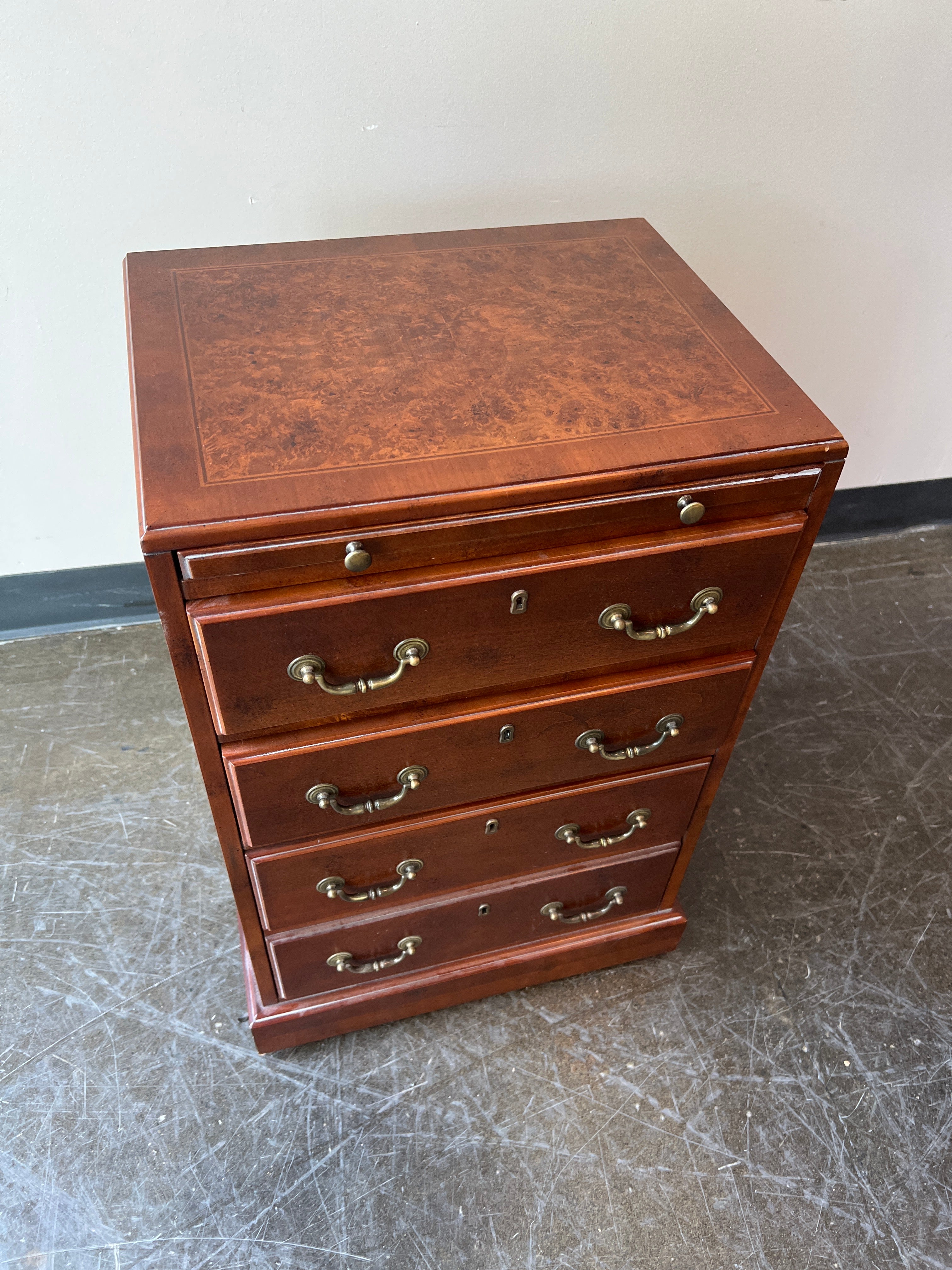 Four-Drawer Hardwood Chest on Wheels