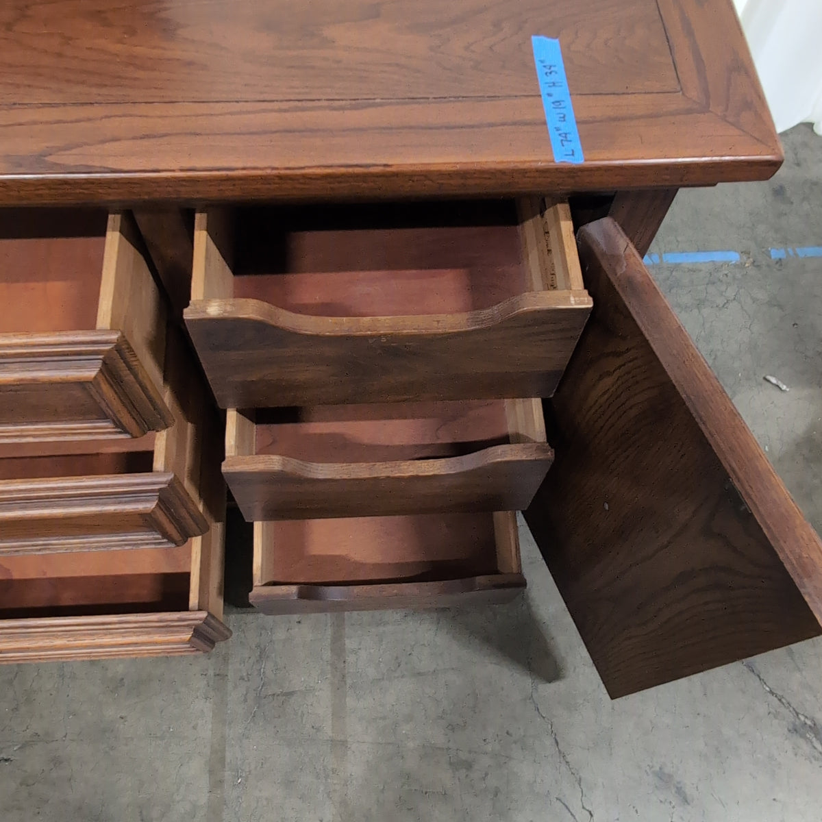 Traditional Dark Wood Buffet with Ornate Hardware
