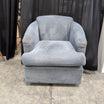 Grey Upholstered Barrel Back Accent Chair