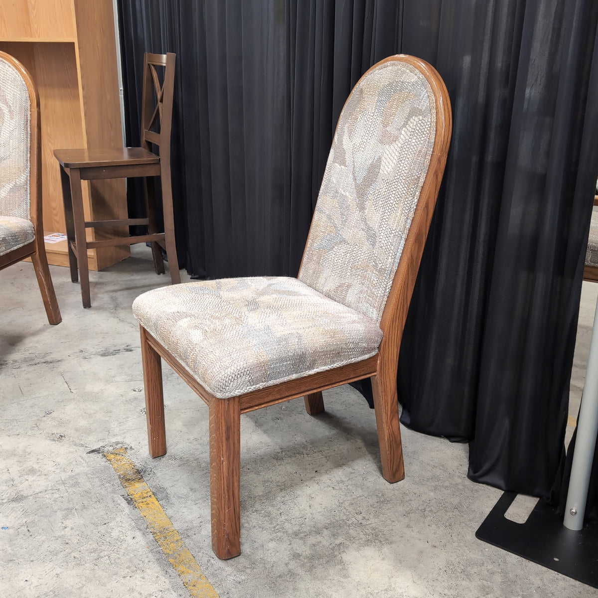 Traditional Wood Dining Chair with Upholstered Seat and Back